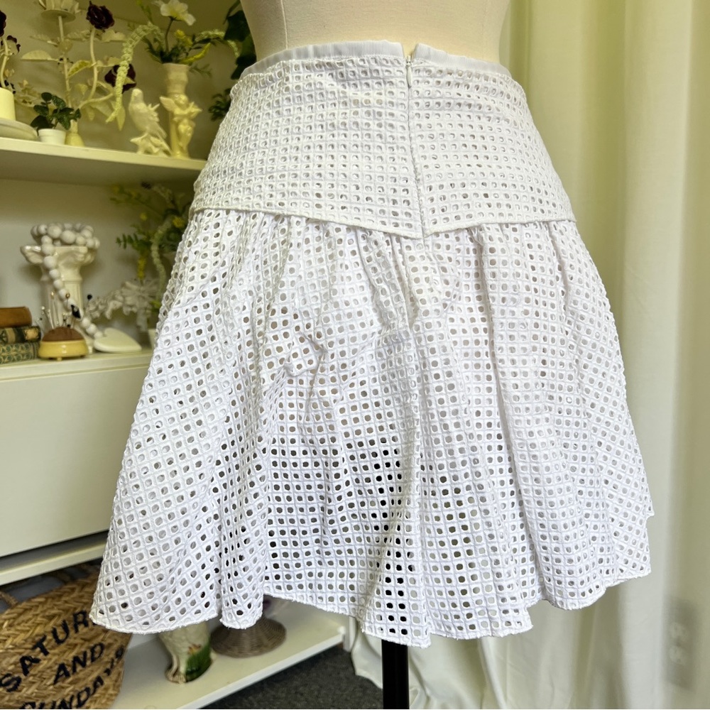 Rag & Bone White Lakewood Perforated Cotton Mini Skirt - Picture 7 of 16
